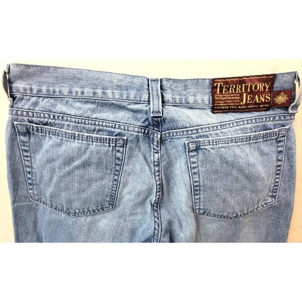 The Territory Ahead Straight Leg Jeans 34x32 Relaxed Fit Cotton Denim